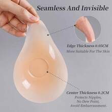 2pcs Water Drop Silicone Nipple Cover Set, Ultra-Thin Invisible Anti-Sagging Breast Stickers With Lifting Support, Anti-Exposure, Fit Daily Bra, Bikini, Swimwear, Party Outfit, Back To School Look And Seaside Vacation Wear - A - View 11