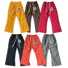ST VANITY Thorn Breasted Nail Sports Style Casual Trousers - Orange - View 4