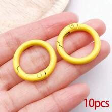10/30/50pcs Metal Spring O-Ring Round Carabiner Key Ring Candy Color Quick Release Clip DIY Accessories For Keychain, Bag, Handbag - Multicolor - View 17