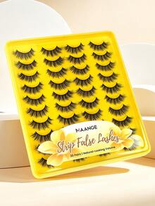 MAANGE 20/10對狐狸眼DD捲度假睫毛，俄式自然風，9-14mm，蓬鬆濃密，手工全條假睫毛 - 黑色 - 查看 10