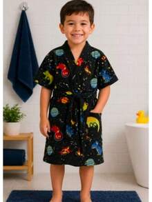 Bathrobe - Space Dinosaur - View 9