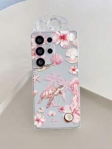 1pc Shockproof Full Coverage TPU Material, Precise Cutouts Transparent Phone Case, Underwater World Turtle Shell Starfish Jellyfish Flower Coconut Tree Pattern, UV Printing Process, Suitable For Android, Nothing, Pixel, Series Phone Protective Cover, Holiday Gift, Daily Commute, Daily Anti-Drop Style - Multicolor - View 3