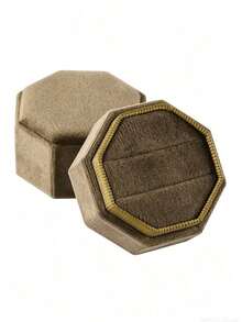 1pc Velvet Ring Box, Hexagonal 3-Slot Ring Box, Suitable For Wedding Ceremony, Can Hold Multiple Rings, White Engagement Wedding Commemorative Box, Wedding Ring Storage Box, Engagement Ring Organizer Box - Multicolor - View 57