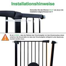 Treppenschutzgitter Türschutzgitter Ohne Bohren Treppengitter mit Katzentür Haustiertür, Selbstschließend, Einhändiges Öffnen Metall Gitter - Schwarz - Übersicht 8