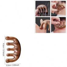 6PCS Wood Massage Tool Kit - Manual Massager Roller, Gua Sha Board & ScalpComb, Natural Wooden Tools For Back, Leg, Neck & Full Body Muscle Relief - Apricot - View 14