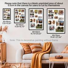 1pc Custom Best Friend Photo Collage Template Customized Wall Art, Style Custom Poster,12‑Photo Layout Pictures Custom Photo, Best Friend Birthday Gift, Customizable Things, Room Decor, Optional Frame. - Multicolor - View 5