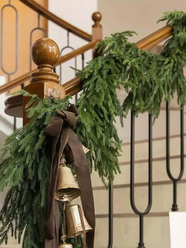 5.9ft Artificial Norfolk Pine Garland - Winter Pine Branch Vine, Suitable For Dining Table, Fireplace Mantel, Wall, Indoor Stairs And Outdoor Christmas Decoration; Realistic Appearance, Ideal For DIY Christmas Wreath, Home Christmas Decor And Holiday Gifts.