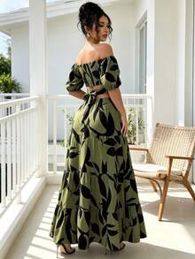 Women Midi Dresses - Green - View 3