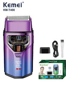 Kemei KM-T400 Electric Shaver For Men, Beard Trimmer, Cordless Shaver, Floating Dual Blades, Wet & Dry Use, Powerful Motor, LED Display, USB Charging, Electric Reciprocating Shaver - Multicolor - View 13