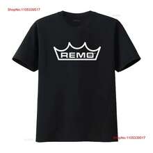 REMO Drums Equipment Logo Herren Schwarzes T-Shirt Größe S 3XL Vintage Gewaschen Mode Designer Kleidung Grafik Stretch Homme - Schwarz - Übersicht 1