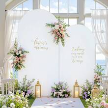 2 Pcs White Arch Backdrop Fabric, 4ft, 5ft, 6ft, 6.6ft, 7.2ftft Solid Color Stretch Arch Backdrop Cover Bohemian Style For Birthday Parties, Wedding Decorations,Indoor And Outdoor Scene Arch Stand Decor,Photography Background Decoration - White - View 5