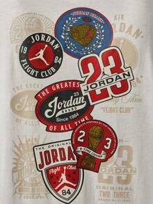 Jordan Men's AS ROUTE PATCH TEE Short Sleeve Knit Collarless T-Shirt TIX4991-133 - Beige - View 5