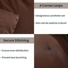 Free Shipping Earthy Brown Comforter Queen Size, Neutral 3 Pieces Comforter Set, Lightweight Solid Bedding Set, All Seasons Soft Fluffy Queen Comforter Set (90x90In Comforter And 2 Pillowcases) - Brown - View 4