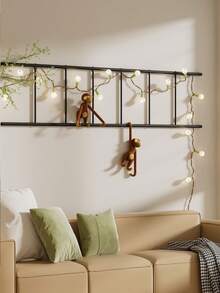 1pc Black 6-Tier Freestanding Blanket Ladder, Wall-Mounted Iron Practical Rack, Dual-Function Towel And Clothing Rack, Durable Iron Structure, Easy To Assemble - Multicolor - View 9