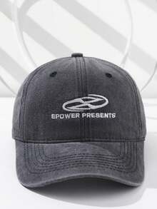 INNNEVV 1pc Unisex Denim Embroidered Letter Fashion Distressed Streetwear Baseball Cap - Multicolor - View 25