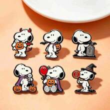 1pc 2026 New Snoopy Halloween Pumpkin Brooch, Fun Casual Accessory Suitable For Clothing, Pencil Case Decoration, Small And Unique, Surprise Gift For Friends And Family (Random Style) - Multicolor - View 5