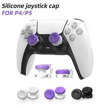 2pcs Silicone Thumb Grip For P5/ P4, For P5 Joystick Booster Caps , Game Controller Accessories,Rocker Cap Pair Supports P4/P5 Game Controllers,High-Rise Performance Analog Stick For P4 ,P5 Controller - Purple - View 2