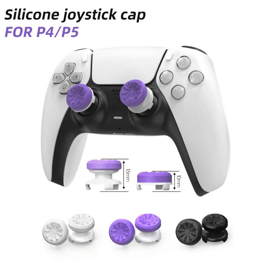 2pcs Silicone Thumb Grip For P5/ P4, For P5 Joystick Booster Caps , Game Controller Accessories,Rocker Cap Pair Supports P4/P5 Game Controllers,High-Rise Performance Analog Stick For P4 ,P5 Controller