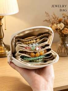 Foldable Jewelry Storage Box, Practical Travel Jewelry Organizer, Leather Travel Jewelry Box With Multiple Flap Compartments - Multicolor - View 4