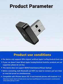 XUDA 新版 CarPlay AI Box Mini Superbox 有線轉無線，無線 CarPlay 與 Android 2合1功能，支援 2.4-5.0 GHz WiFi 5，適用於 99% 配備有線 CarPlay 與 Android 功能的車款 - A - 查看 2