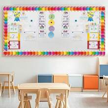 32.8ft (10m) Self-Adhesive Bulletin Board Border With Expression Eyes, Nose, Mouth - Colorful Appearance - Suitable For Classroom, Office, Home Decor, Party, Photo Frame - Optimistic Classroom Decoration Stickers, Cartoon Style Durable Material Pencil Design, High Quality Stickers, Craft Enthusiasts, Fun Decor - Multicolor - View 9