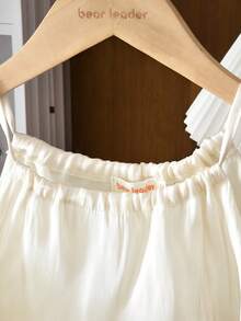 bearleader Girls Satin Multi-Layer Suspender Princess Dress, Summer Birthday Party Outfit, Birthday Gift - Beige - View 3