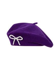 Pearl Bow Beret