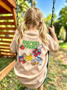 Kaos Bayi Motif Buah Lucu dan Estetik, Atasan Lengan Pendek untuk Bayi Perempuan, Cocok untuk Liburan dan Pakaian Sehari-hari - Aprikot - View 10