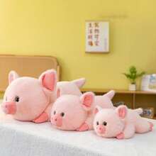 1pc 30cm/11.81in Cute Pig Plush Doll, Creative Cute Plush Pillow, Soft Heart-Shaped Cushion, Birthday, Valentine's Day Gift, Holiday Party Home Decor, Christmas Party Small Gift - Multicolor - View 5