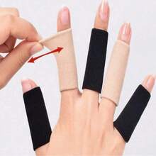 2/5/10pcs Elastic Breathable Finger Sleeves, Thumb Support Pressure Finger Guards - Thumb Support And Pressure Protection, Joint Protection For Sports, Hand Care, Suitable For Fitness, Basketball, Badminton, Tennis And Other Ball Sports Finger Protection, Writing Finger Friction Prevention Practice Aid, Daily Finger Strain Care Fitness Exercise Support Sleeve, Relieve Pain Arthritis, Tenosynovitis, Trigger Finger Exercise Protection Sleeve - A - View 10