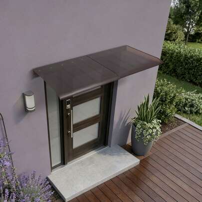Toldos, 2 piezas de toldos para ventanas y puertas, dosel de entrada de 19.69 pulgadas de largo, protección contra lluvia/nieve, toldos para patio exterior, adecuados para puertas, ventanas, patios y porches