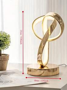 1pc Intertwined Ring Table Lamp, Modern Gold Twisted Circular LED Desk Lamp, USB Powered Minimalist Art Decor Light, Suitable For Bedroom, Living Room, Side Table, Ideal Wedding And Christmas Gift - Multicolor - View 9