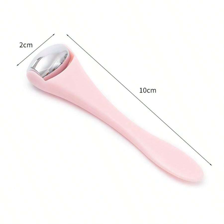 1件熱銷滾輪眼部按摩器,乳霜/眼霜塗抹器,臉部冷敷按摩棒 - 粉色 - 查看 1