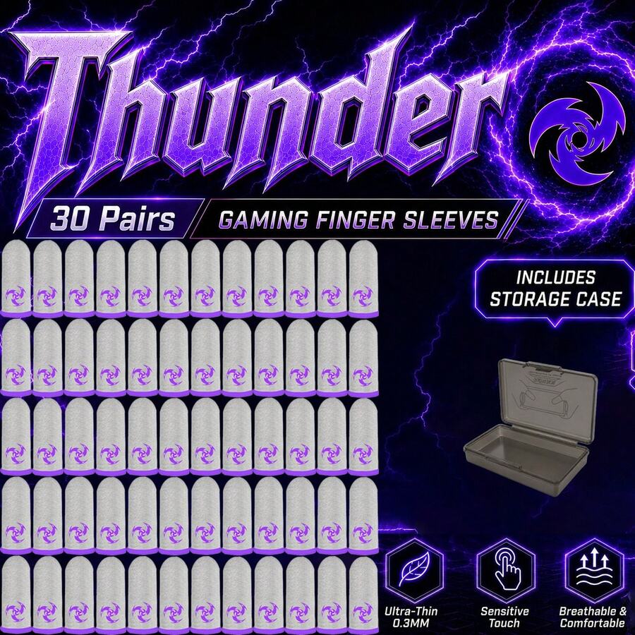 Touchscreen Thumb Caps, Sweat-Proof Breathable Seamless Touchscreen Finger Protectors, Smooth Sliding, Lightweight And Comfortable, Enhanced Gaming Experience - White - View 1