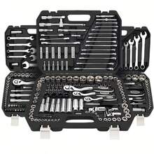 115/46pcs Car Repair Tool Set, Bicycle & Car Repair Tool Kit: Ratchet Torque Wrench, Wrenches, Screwdrivers, Socket Set - Perfect For Bicycle And Car Repair! - Multicolor - View 1