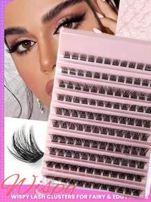 10 Rows 120 Clusters C Curl Mixed Natural Style Segmented False Eyelashes Thick Voluminous Curly Daily Party - View 3