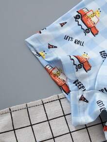 4pcs/Pack Young Boy Kids Comfortable Soft Cartoon Print Boxer Briefs - Multicolor - View 8