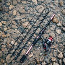 KecchKrezing 4-Section Carbon Fiber Straight Handle Fishing Rod & Spinning Reel Set, Pre-Spooling Reel, Complete Fishing Tackle With Multiple Lures And Hooks, Beginner To Advanced Universal Lake & River Bass Fishing Gear, With Carrying Storage Bag - Pink - View 3