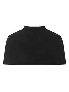 Round Neck Cape Short Cover-Up Top Street Style - Black - View 3