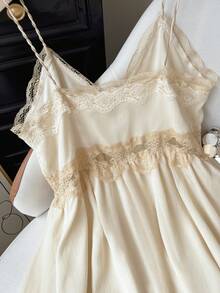 GMFP Damen Bohemian Stil Tiefer V-Ausschnitt Beige Camisole, Alltagskleidung, Party, Schulanfang, Abschlusszeit, Halloween, Weihnachtstop - Beige - Übersicht 8