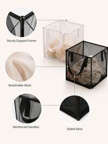 Foldable Laundry Basket With Handle, Portable Dirty Clothes Storage And Sorting Bin, Suitable For Bedroom, Laundry Room, Bathroom, Dorm, Home Organization, Perfect Holiday Gift For Mom - Multicolor - View 2