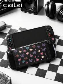 Cailai Colorful Graffiti Heart Print Switch 2 (2025)/Switch NS/Switch OLED Game Console Accessory Set, Game Console Protective Case/Storage Bag, TPU Soft Shell/Hard Shell Detachable Stand, Beautiful & Practical, Portable Stand, Travel Friendly, Anti-Drop, Anti-Scratch, Stain Resistant, Fashionable Romantic Gift - View 13