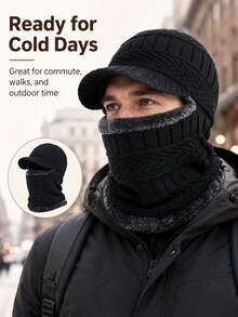 Winter Knitted Headwear Hat, Warm Cycling Face Mask, Skiing Face Mask, Neck Warmer Scarf Mask, For Winter Outdoor Sports - Multicolor - View 2