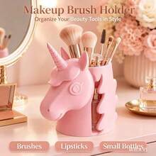 Cute Unicorn Pen Holder, Beautiful PLA Material Desktop Organizer, Multi-Functional Cosmetic & Pen Storage Cup, Cute Style Desktop Decor, Ins-Style Desk Ornament, Suitable For Vanity & Office - Multicolor - View 8