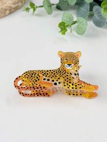 1pc Fun Fashion Animal Element Simulated Leopard Giraffe Hair Claw, Cute Cartoon Animal Shaped Hair Claw Hair Accessory For Women, Suitable For Daily Casual, Campus, Gift, Beach Vacation Travel, Casual And Formal Occasions Cute Hairstyle Accessory, Women's Hair Accessory, Animal Hair Clip - Multicolor - View 8
