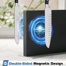 Double-Sided Magnetic Block, 12in Black Stainless Steel Holder Kitchen Countertop,  Space-Saving Storage Organizer - 12in + Black - View 3
