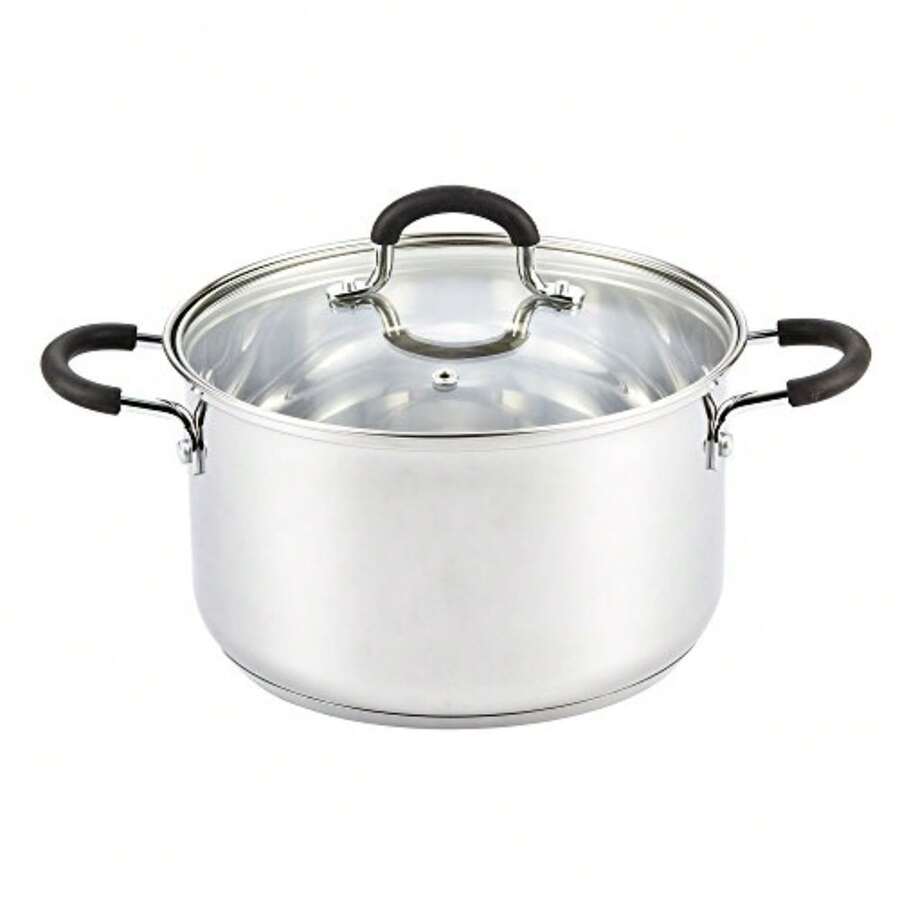 Cook N Home 02442 - Olla con tapa compatible con inducción, 16 cuartos de galón, metálico,,4.73 l, 1 - Ver 1