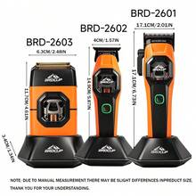 BRDCLIP Professional Hair Clipper Set Vector Motor 13000RPM Hair Trimmer With Base Electric Shaver Metal Body LED Indicator Light Barber Shop Machine BRD-2601/BRD-2602/BRD-2603 - Multicolor - View 11