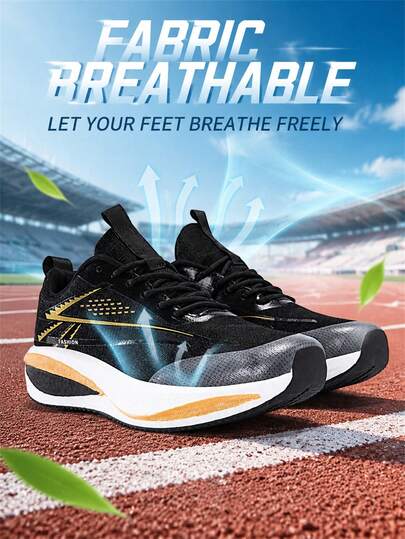 1 Pair Women's Running Shoes, Outdoor Sports Road Running Shoes, Lace-Up Soft Sole Shock-Absorbing, Suitable For Daily Casual Sports, Running, Daily Commute And Work