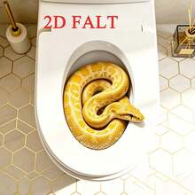1pc/1set Creative Realistic Gold Snake Toilet Hole Prank Sticker, Beautiful Color, Scary & Funny Toilet Decoration Decal, Self-Adhesive Wall Sticker, Suitable For Bathroom Walls, Durable PVC Material Home Decor Wall Sticker Toilet Decoration Sticker - Multicolor - View 1